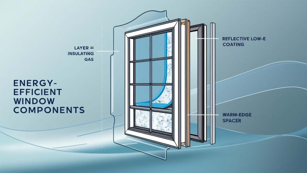 A detailed illustration of Energy Efficient Window Replacement