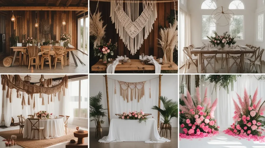 Various home interior decoration themes for wedding including rustic, boho, minimalist, and romantic styles. result Various home interior decoration themes for wedding including rustic, boho, minimalist, and romantic styles. result
